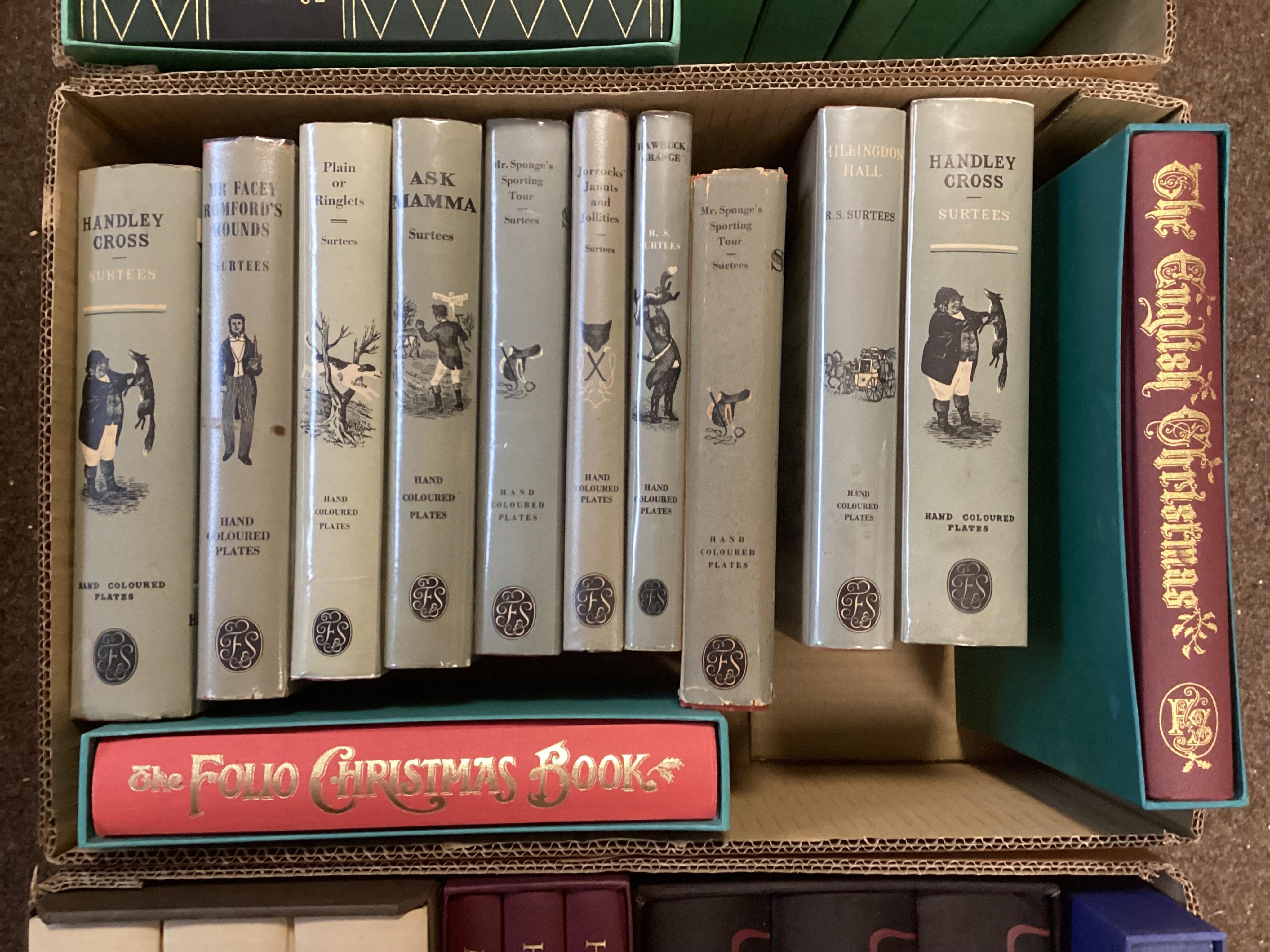 Folio Society: Surtees 1950s (10), Charles Dickens (12), Oscar Wilde - Stories, Plays, Essays (3) and Christmas Books (4)